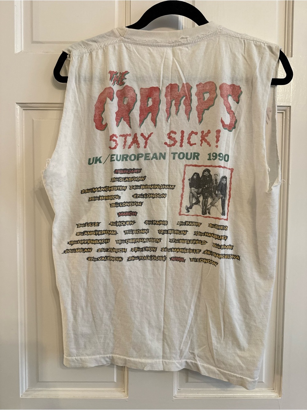 authentic 1990 The Cramps "Stay Sick!" UK/European Tour shirt/ tank from England - Picture 2 of 7